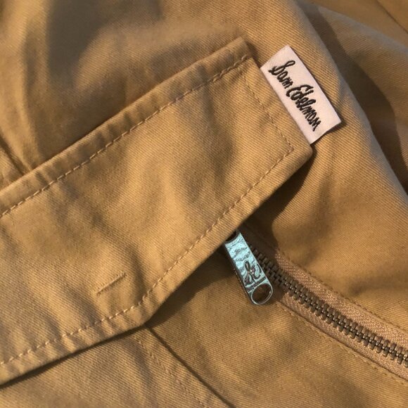 Sam Edelman Utility Jacket XS Beige Khaki Zip Front Pockets Military Style NWT - Picture 12 of 13